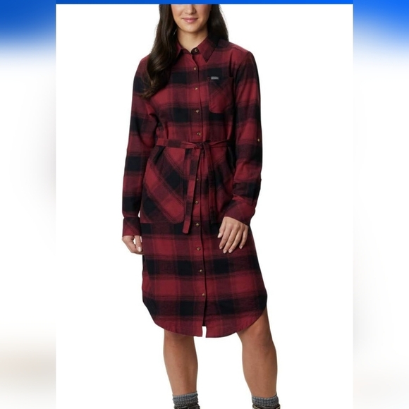 Columbia Women's Button Down Pine Street Shirt Dress Large - Picture 1 of 4